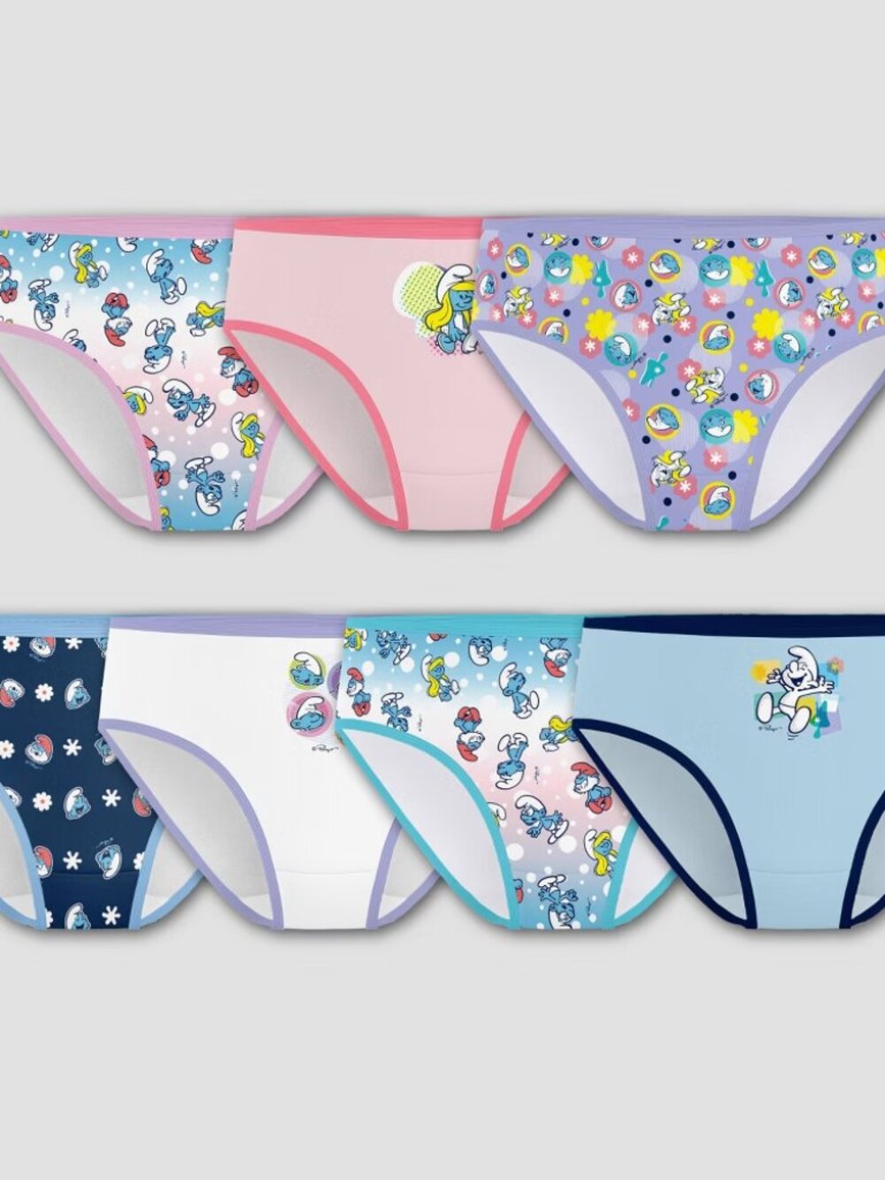 NEW Girls' Smurfs 7pk Underwear - Size 8